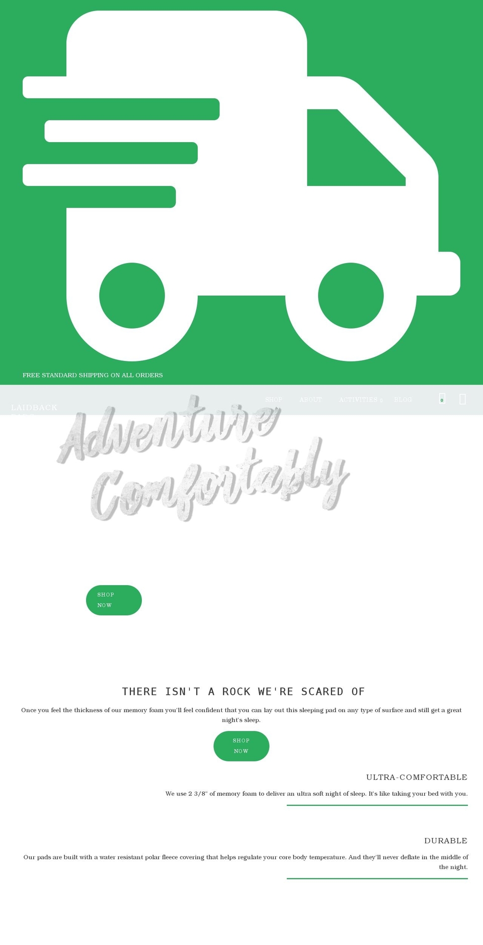 laidbackpads.com shopify website screenshot