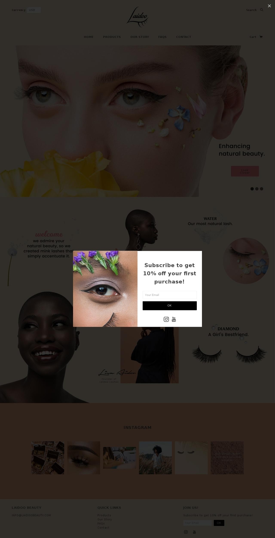laidoolashes.com — Shopify storefront screenshot