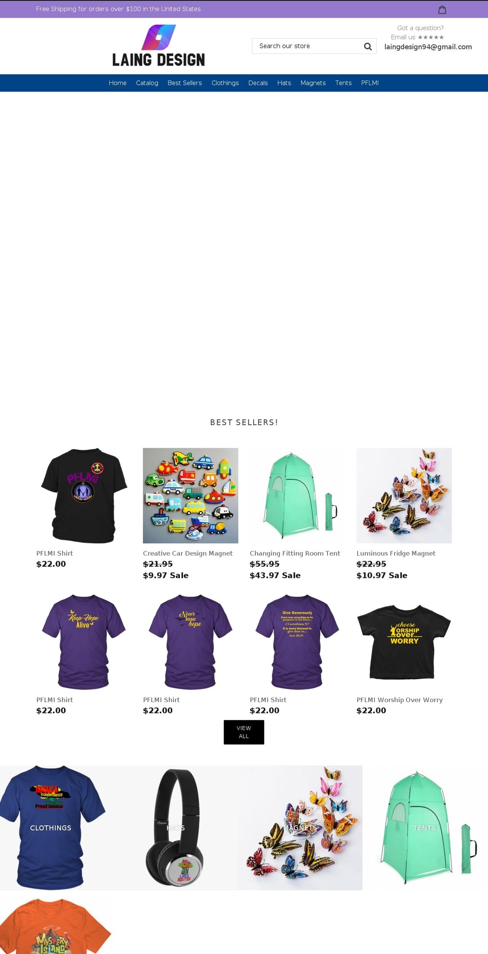 My ecom club Shopify theme site example laingdesign.com