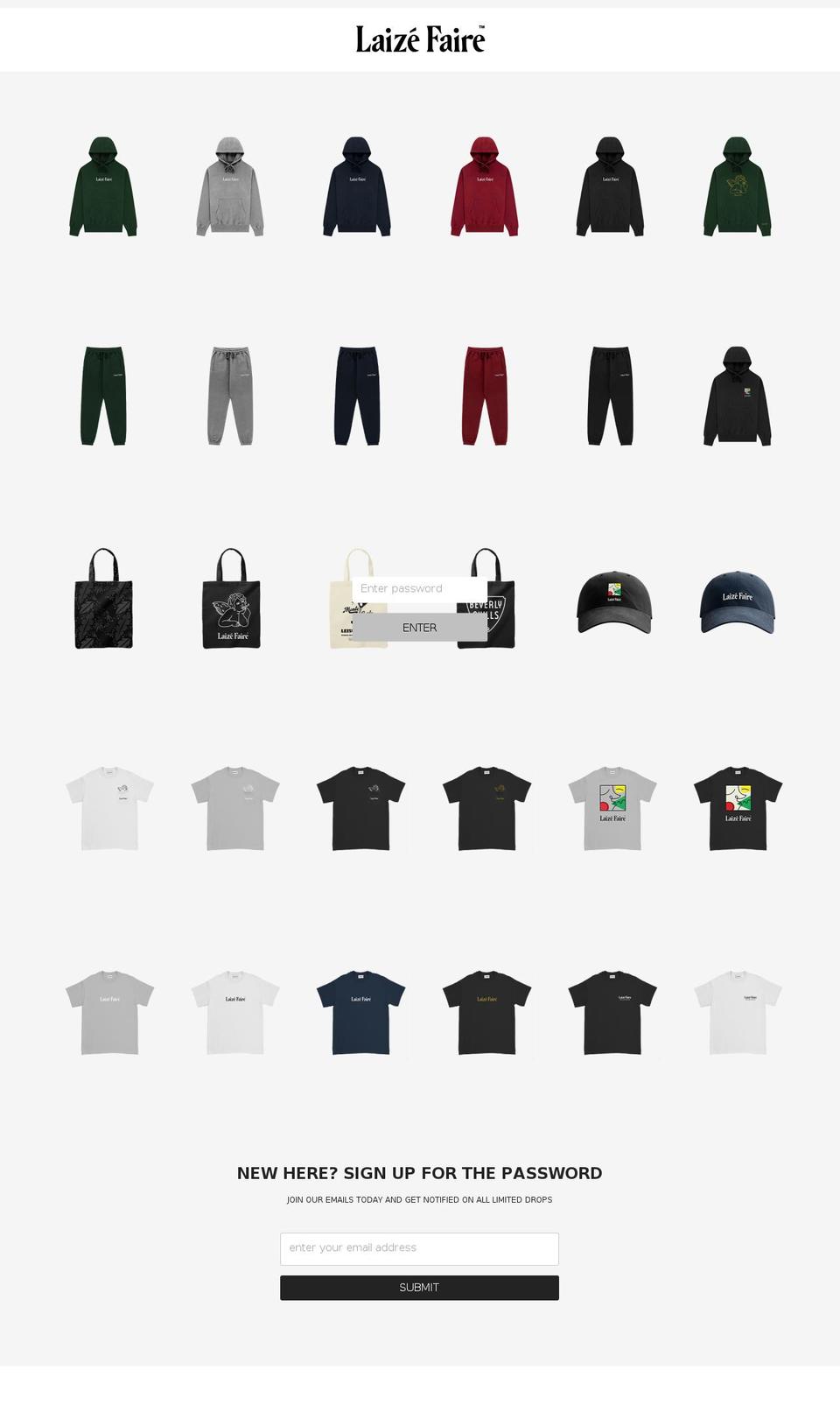 laizefaire.com shopify website screenshot