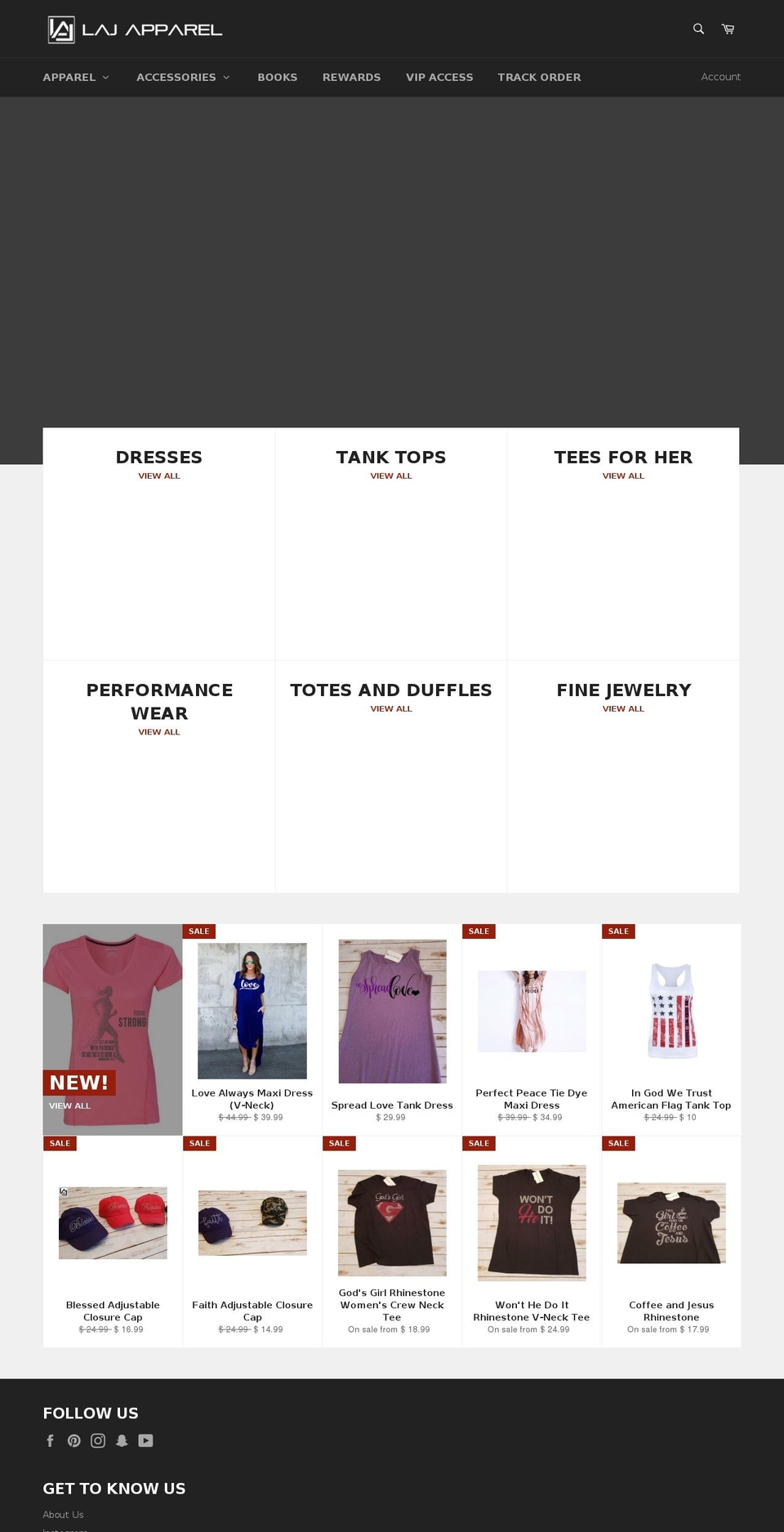lajapparel.com — Shopify storefront screenshot
