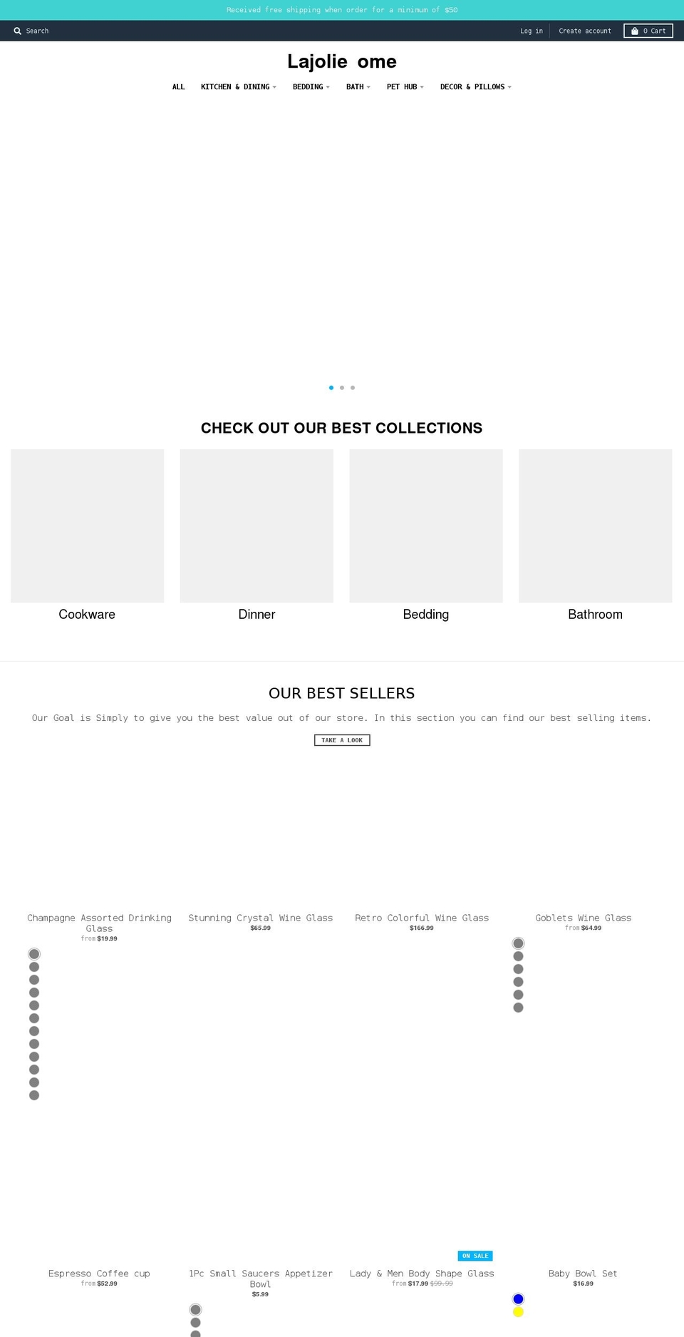 lajoliehome.com shopify website screenshot