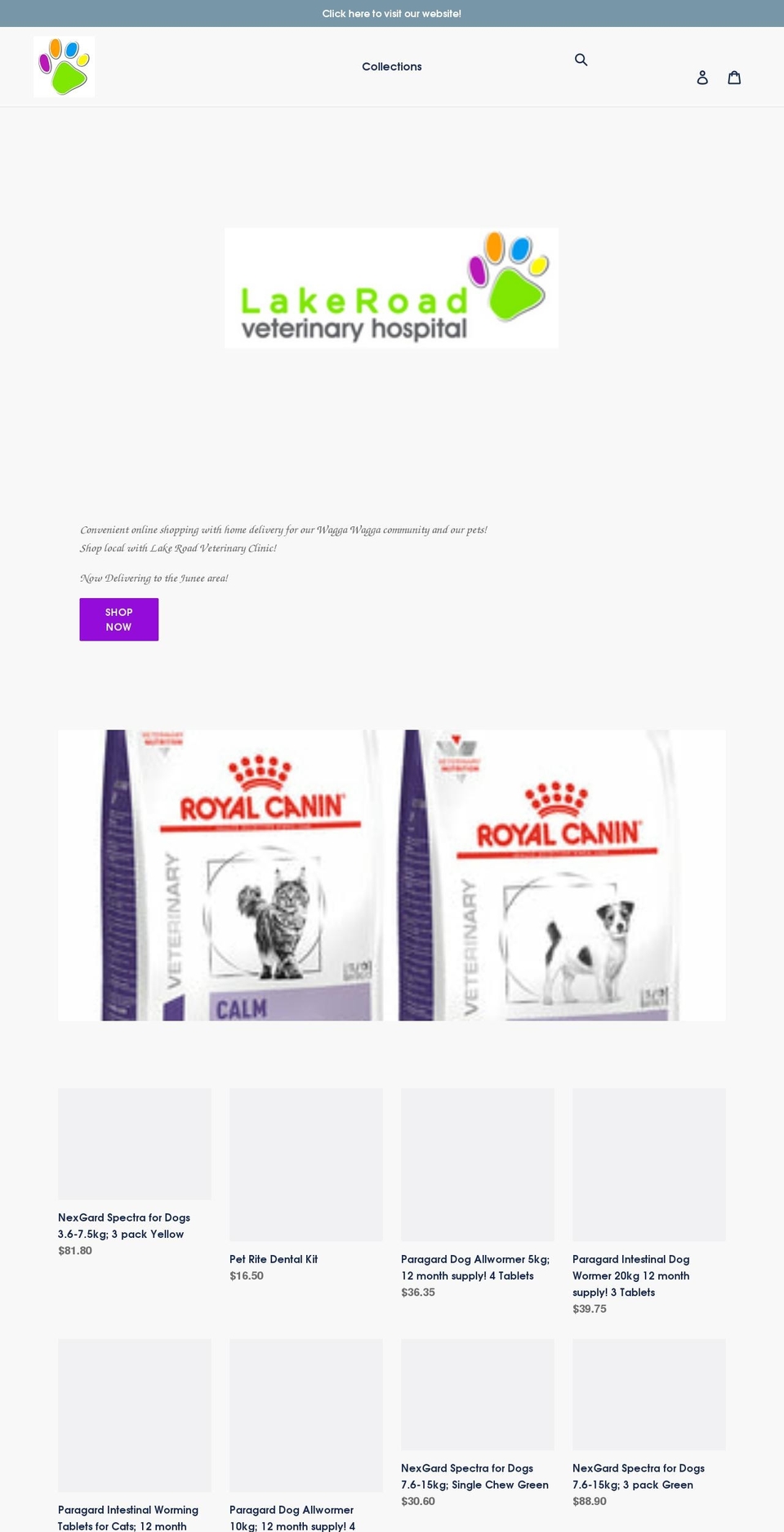 lake-road-vet.myshopify.com shopify website screenshot