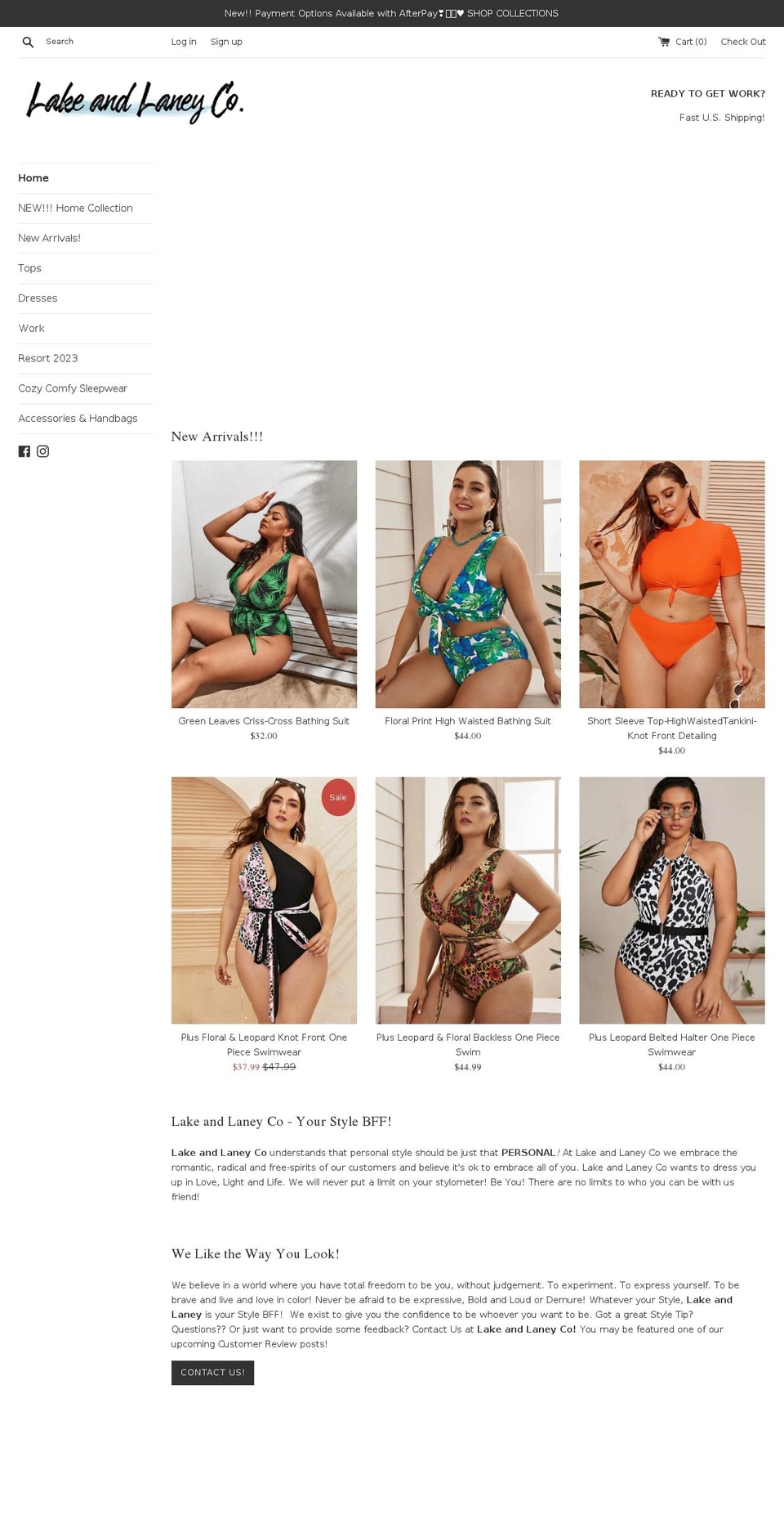 lakeandlaney.com — Shopify storefront screenshot