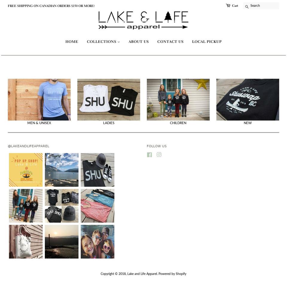 lakeandlife.com — Shopify storefront screenshot