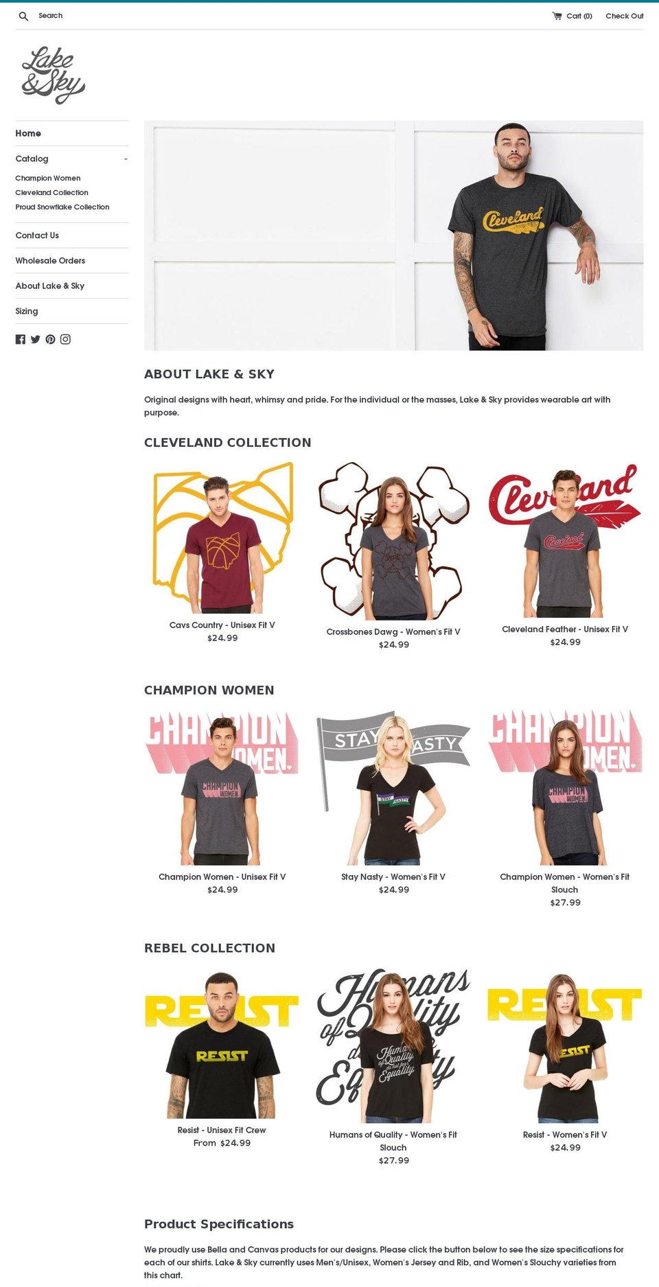 lakeandskyltd.com — Shopify storefront screenshot