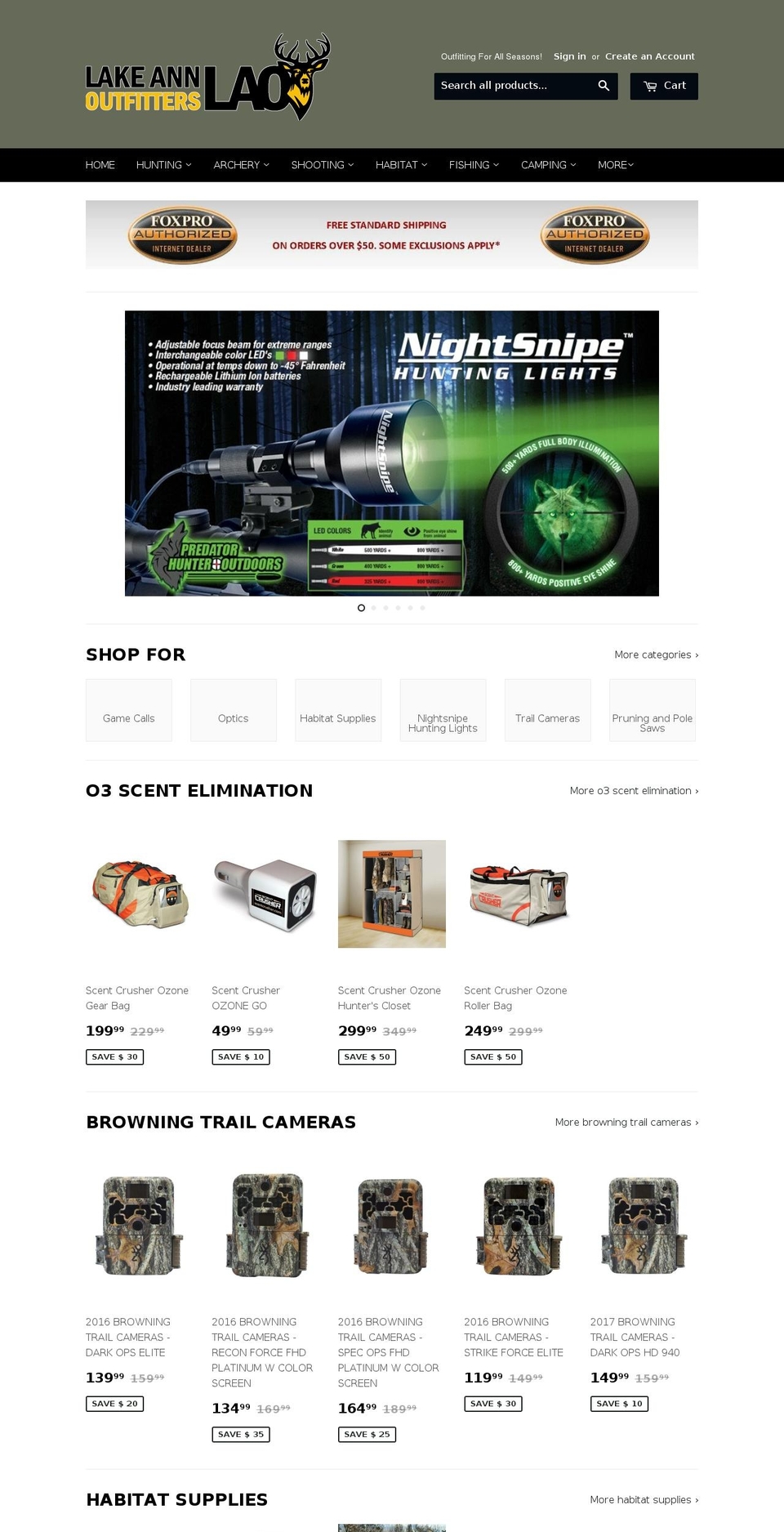 lakeannoutfitters.com shopify website screenshot