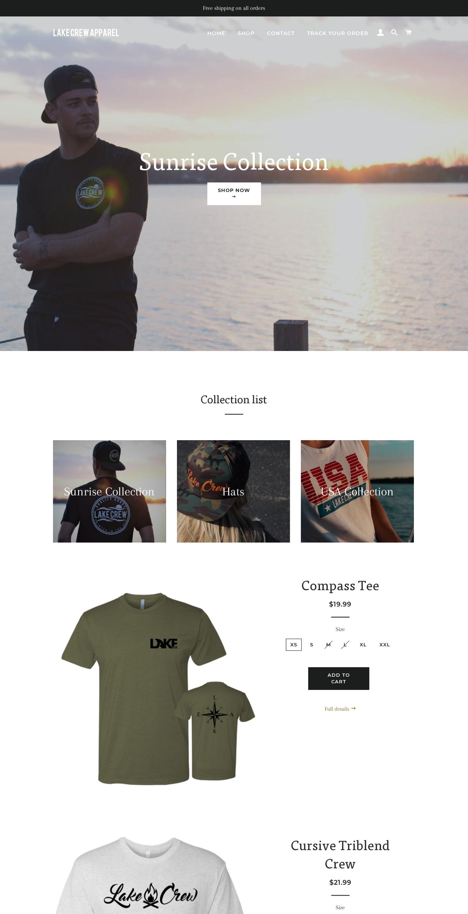 lakecrewapparel.com shopify website screenshot