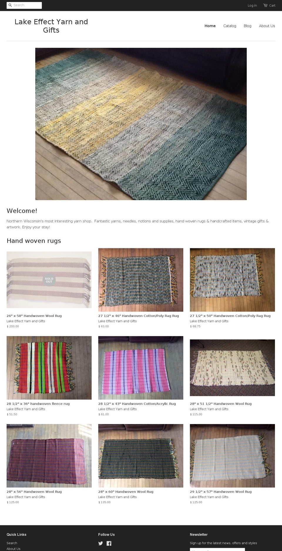 lakeeffectyarnandgifts.com shopify website screenshot