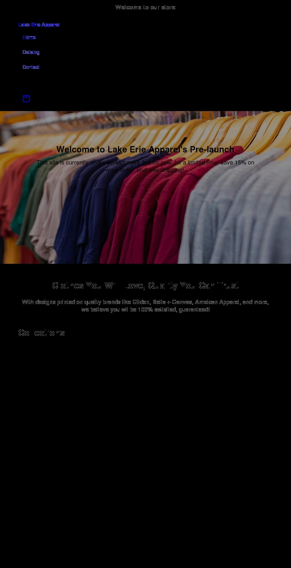 lakeerieapparel.com shopify website screenshot