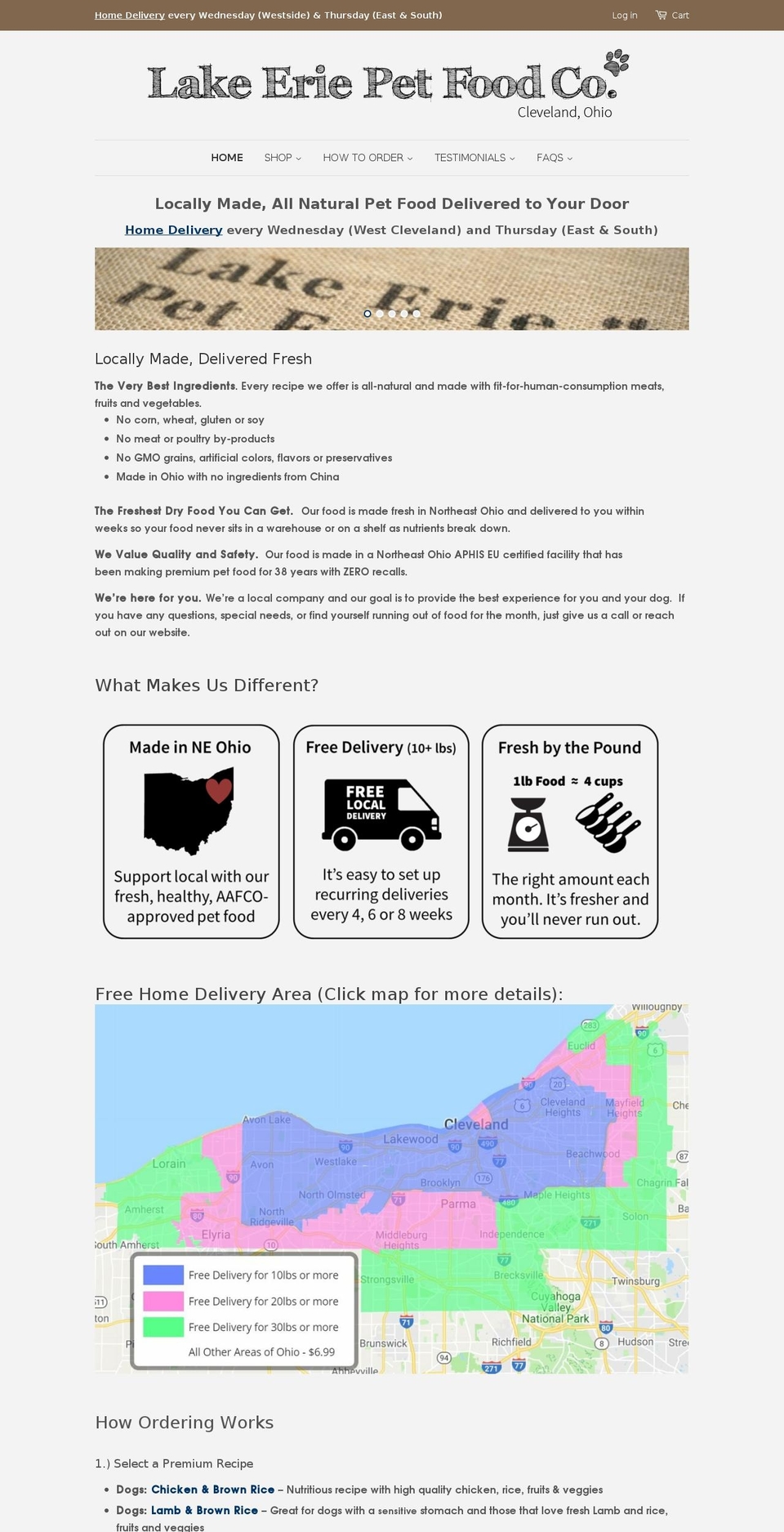 Current Theme (Copy of Minimal) Shopify theme site example lakeeriepetfood.com