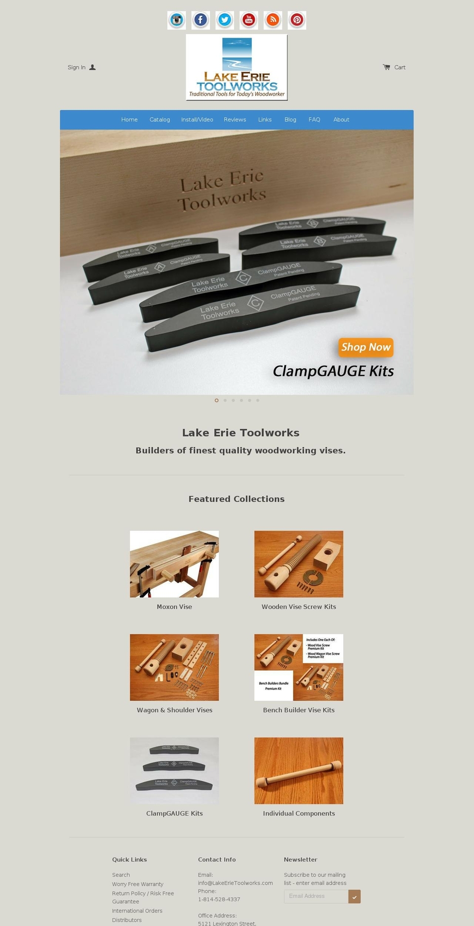 lakeerietoolworks.com shopify website screenshot