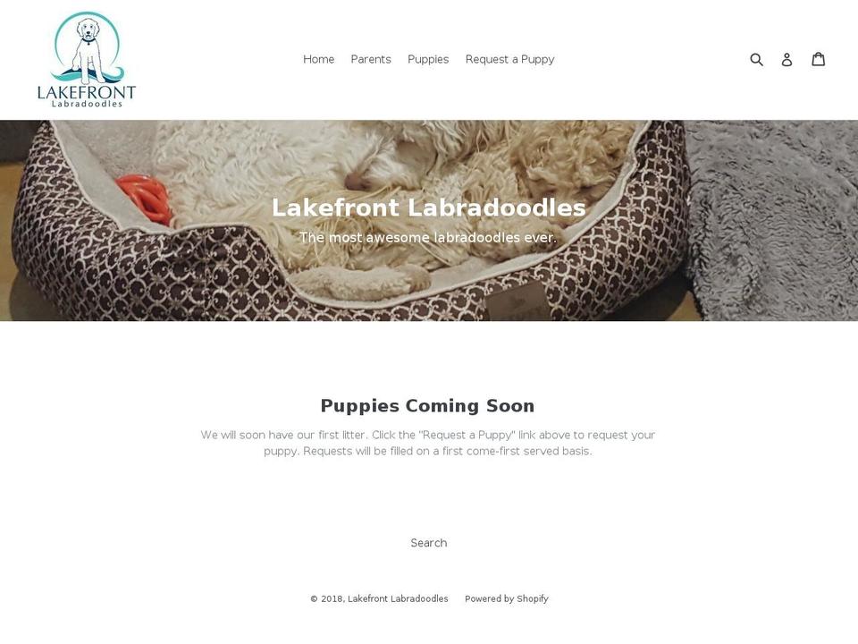lakefrontlabradoodles.com — Shopify storefront screenshot