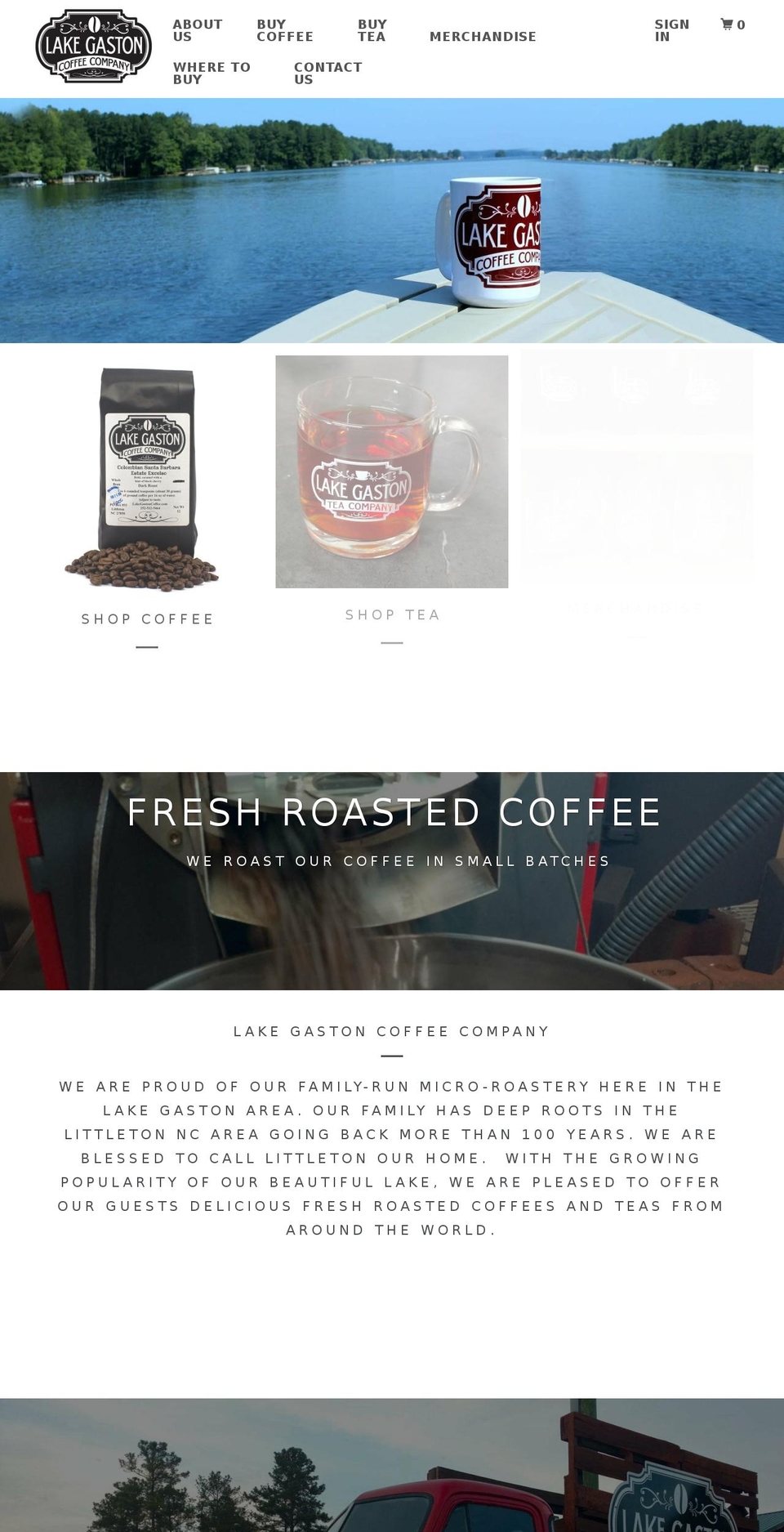 lakegastoncoffee.com shopify website screenshot