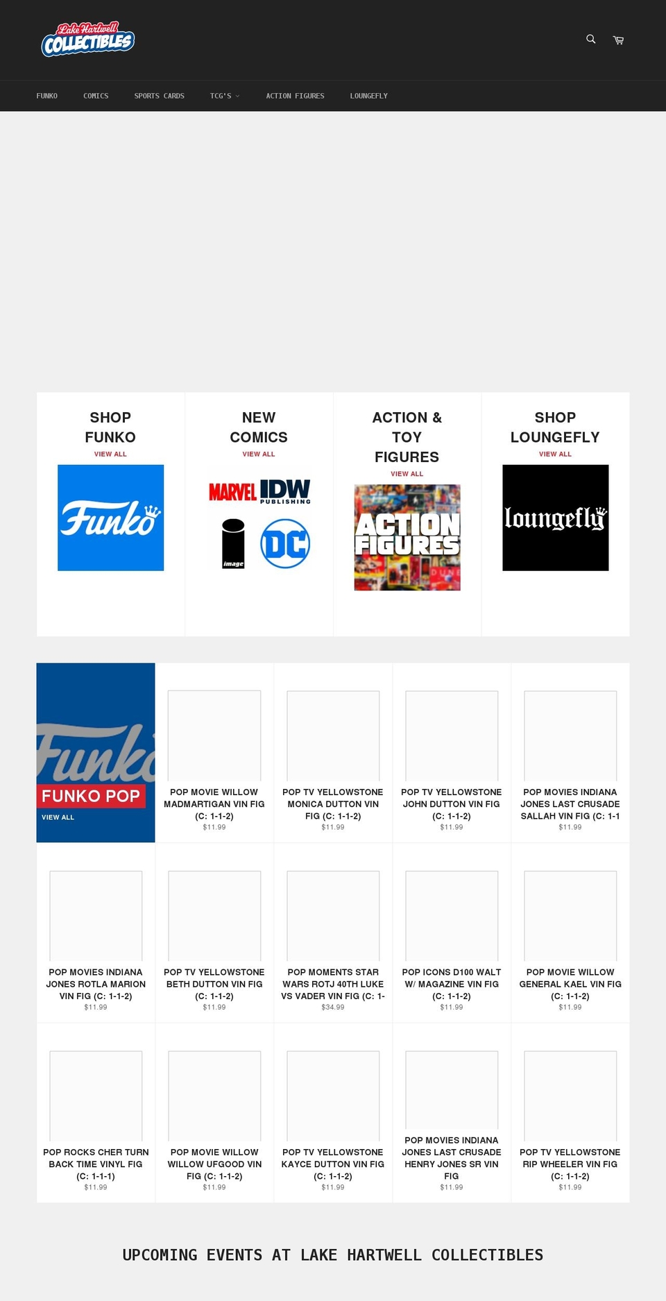 lakehartwellcollectibles.com shopify website screenshot