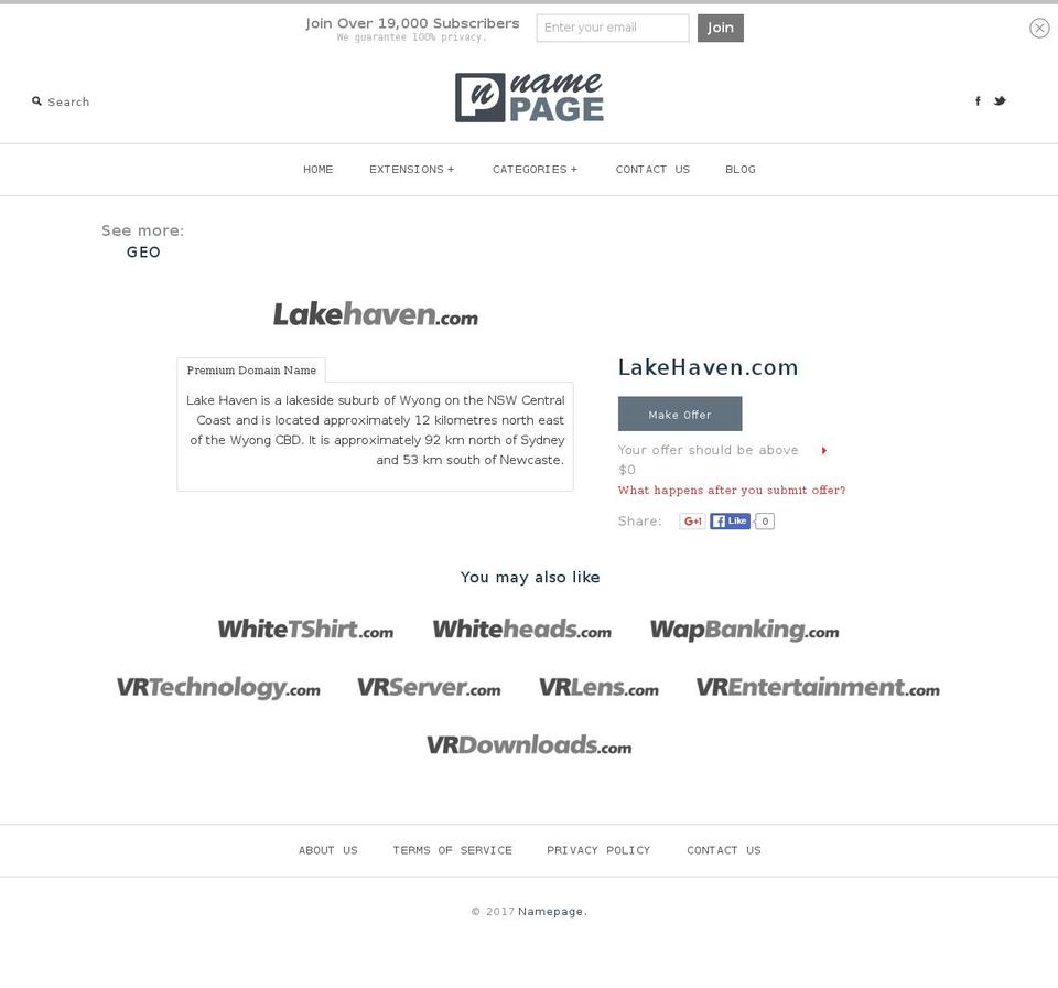 lakehaven.com shopify website screenshot