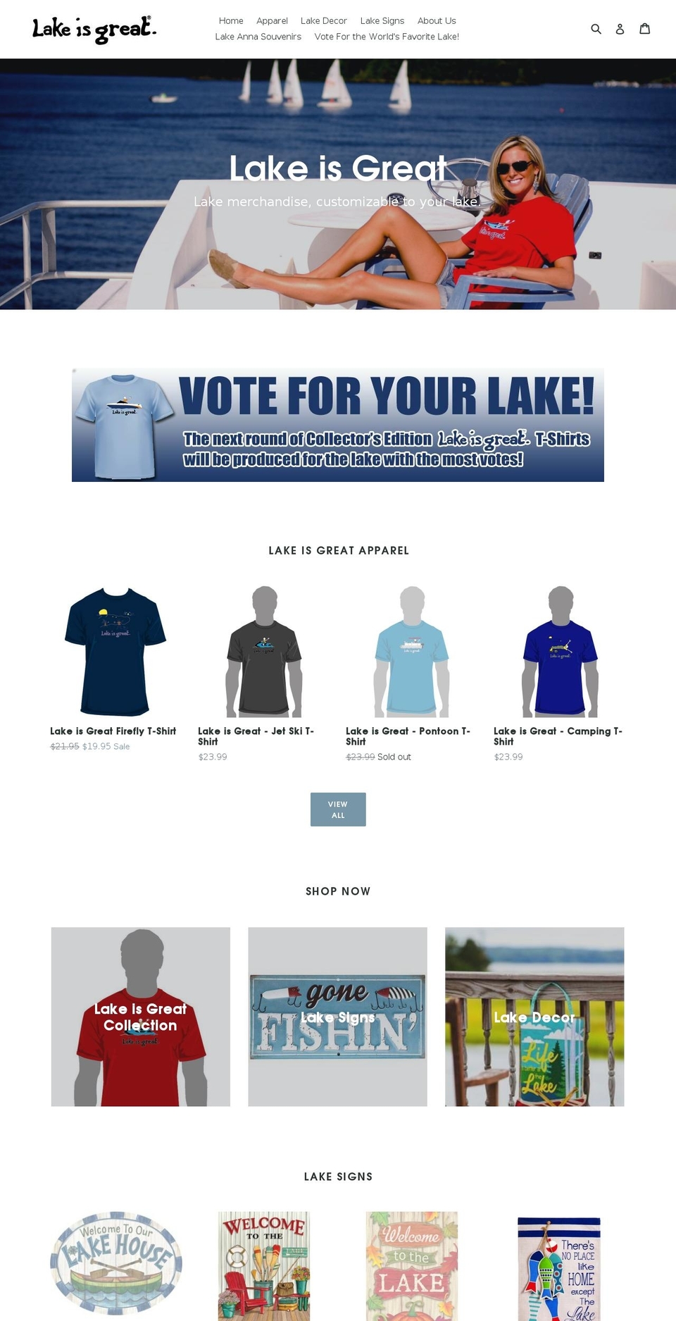 lakeisgreat.com shopify website screenshot