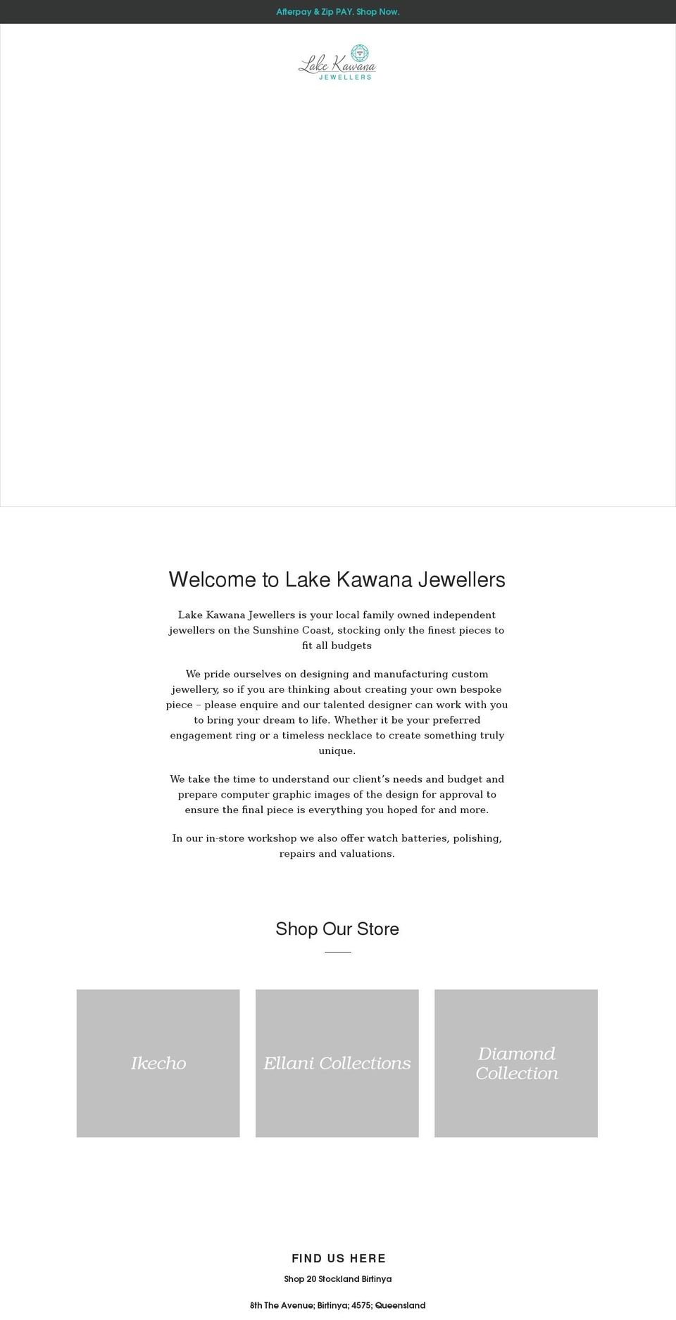 lakekawanajewellers.com.au shopify website screenshot