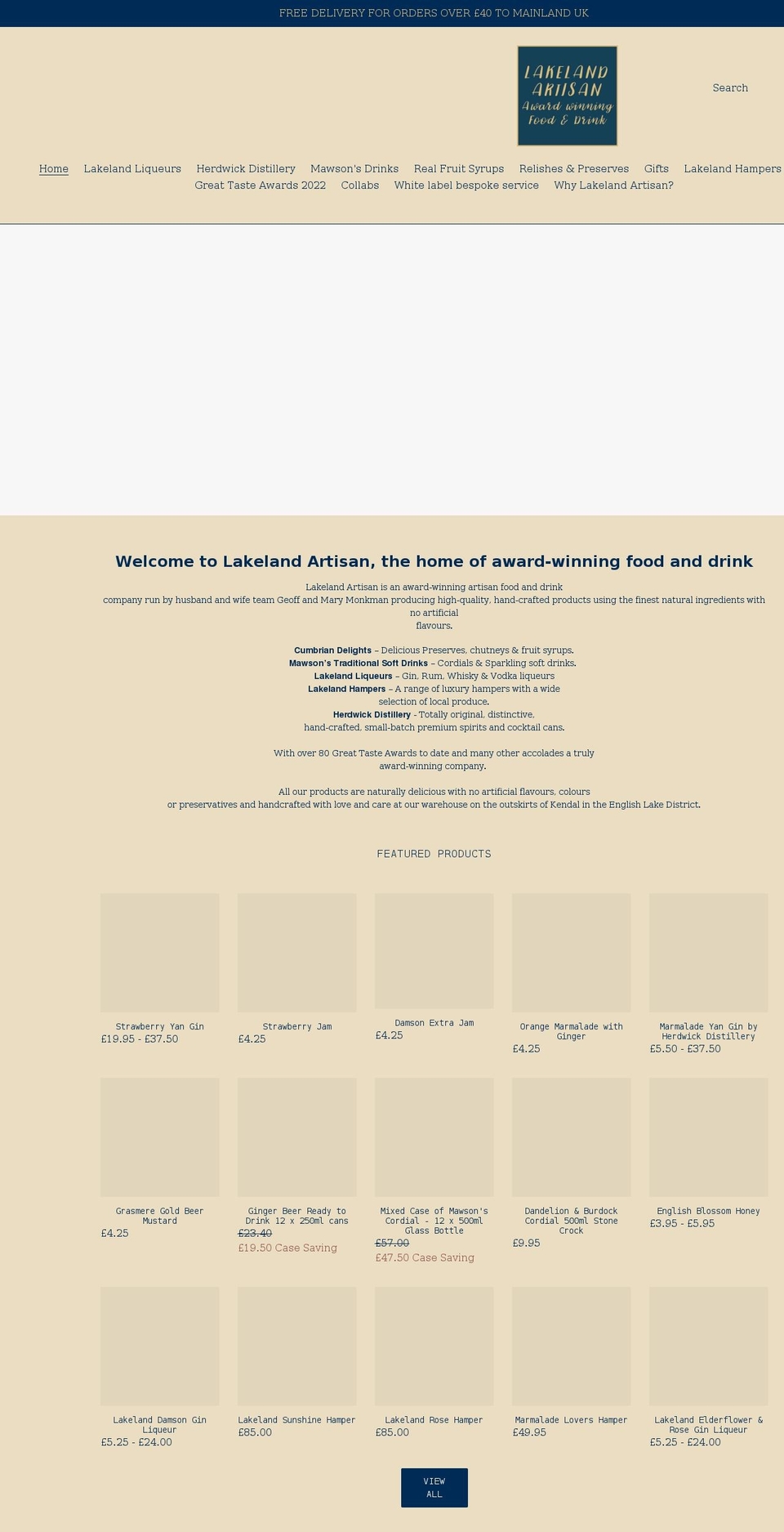 lakelandartisan.co.uk shopify website screenshot