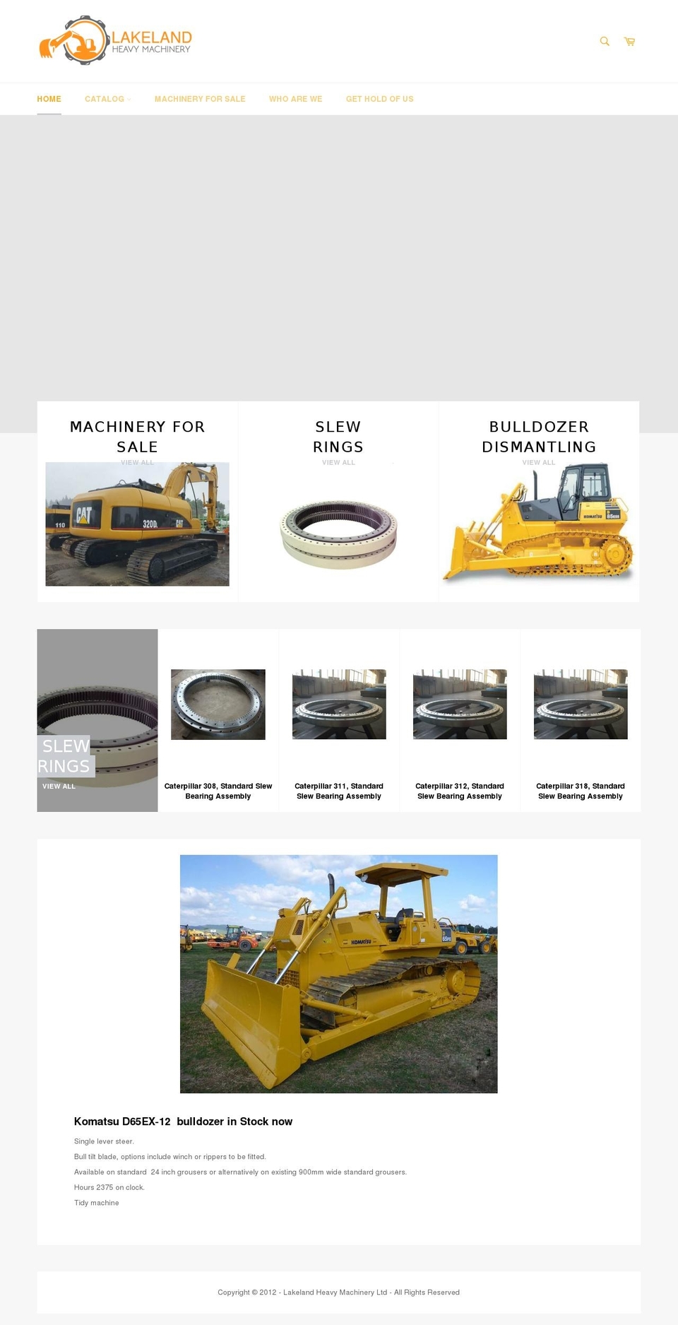 lakelandheavymachinery.co.nz shopify website screenshot