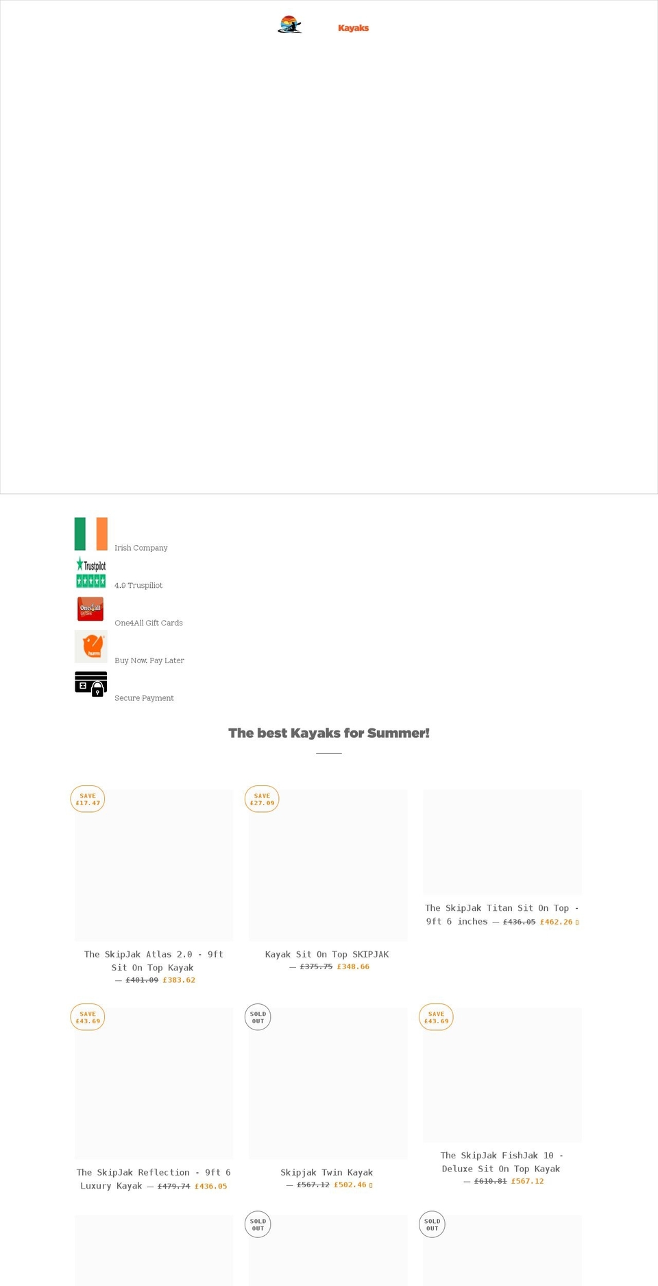 lakelandkayaks.co.uk shopify website screenshot