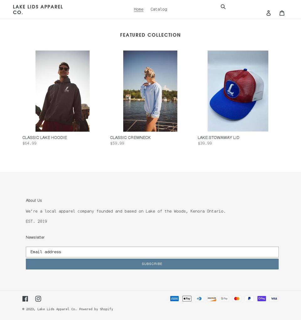 lakelidsapparel.com shopify website screenshot