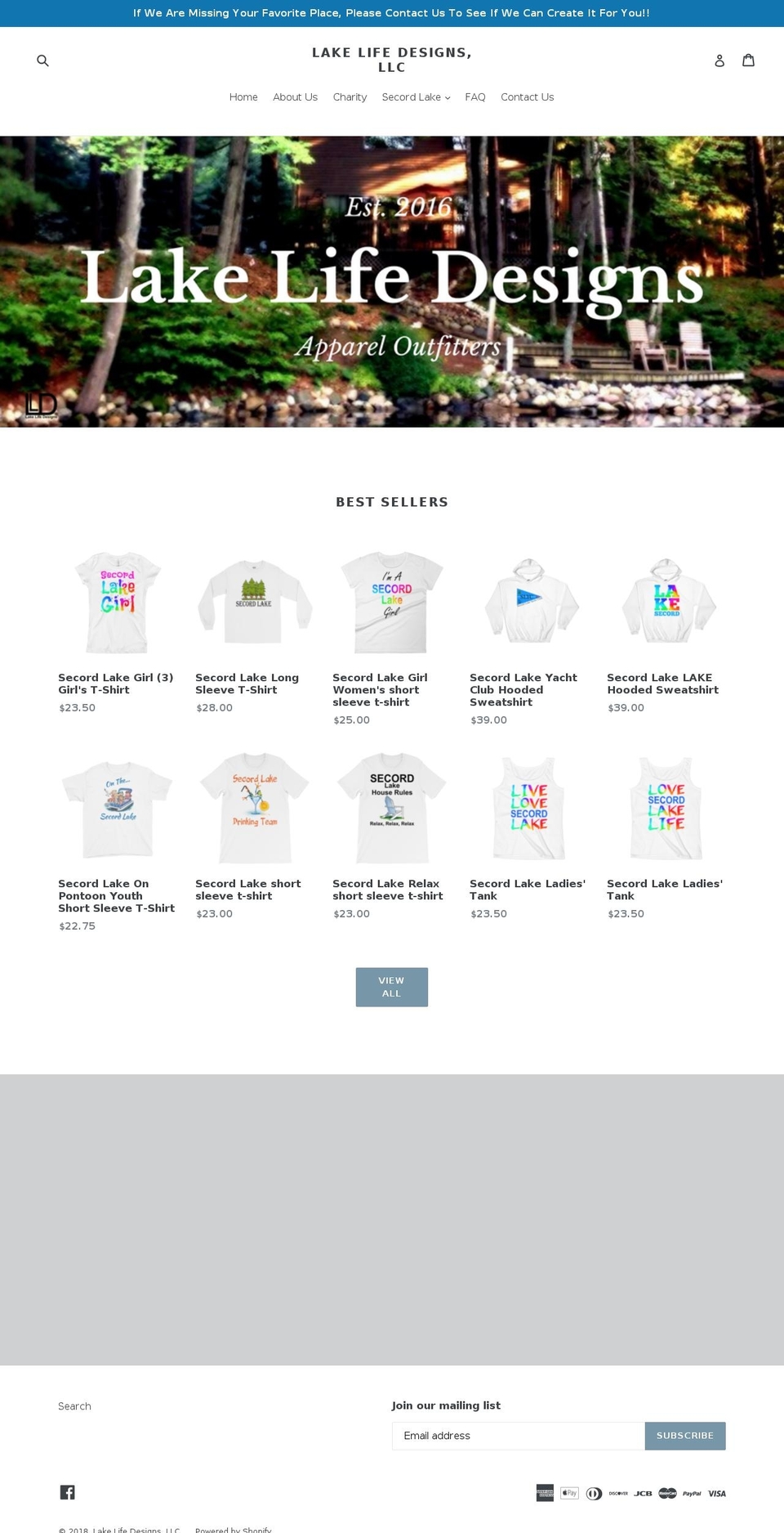 lakelifeclothes.com — Shopify storefront screenshot
