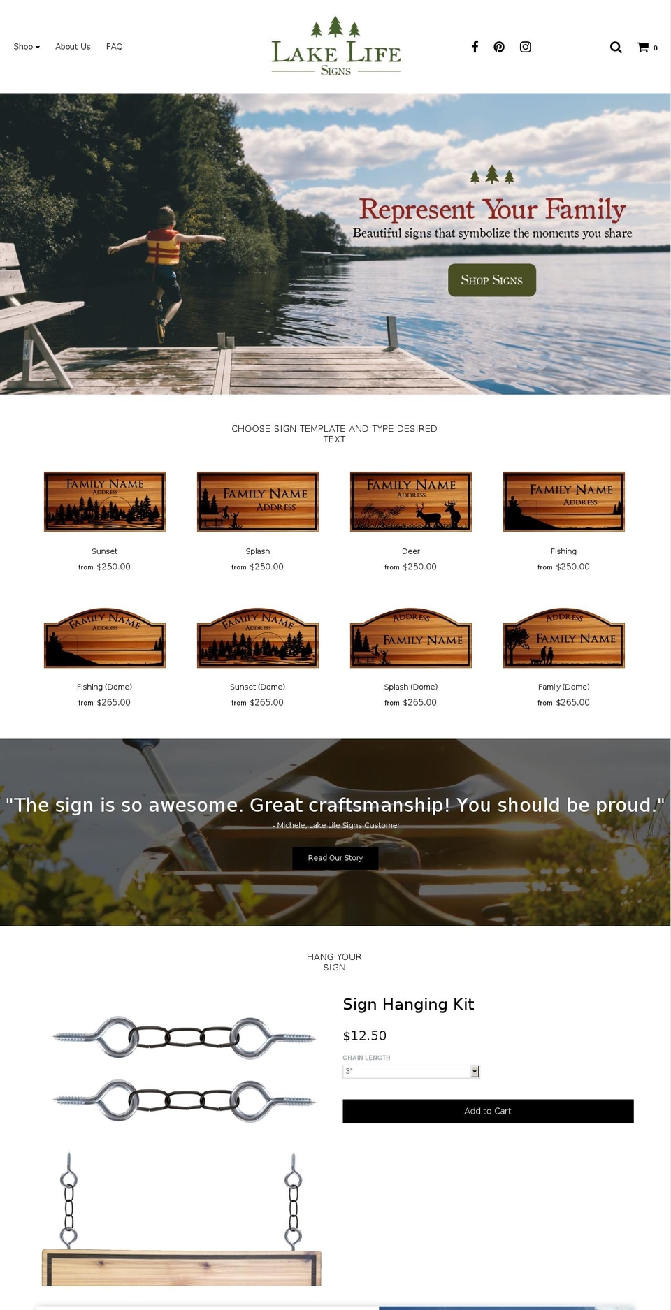 lakelifesigns.com — Shopify storefront screenshot