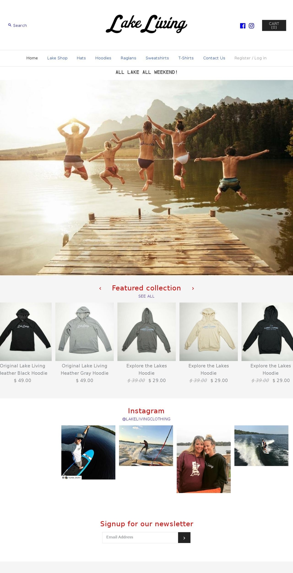 lakelivingclothing.com shopify website screenshot