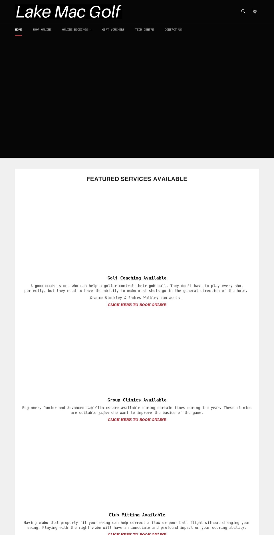 lakemacgolf.com.au shopify website screenshot