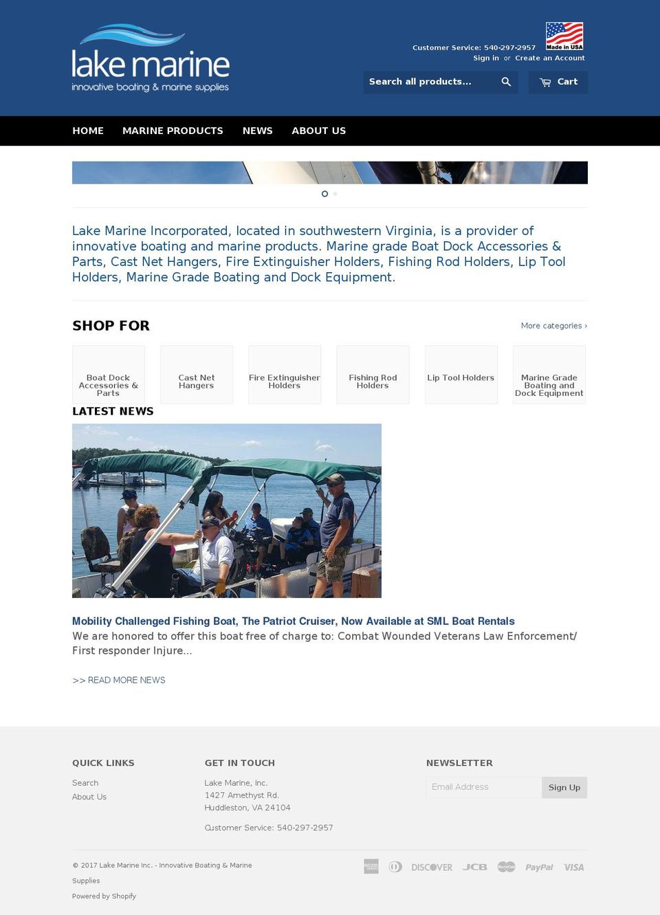lakemarineinc.com shopify website screenshot