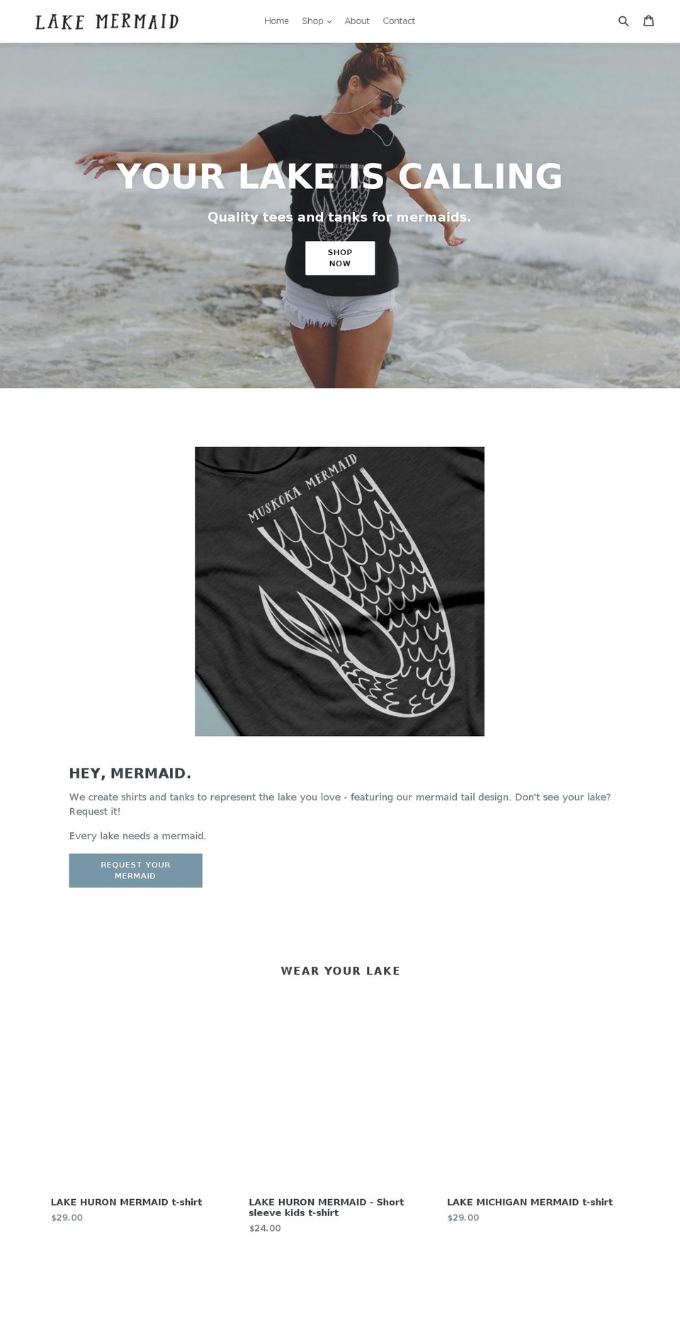 lakemermaid.com — Shopify storefront screenshot