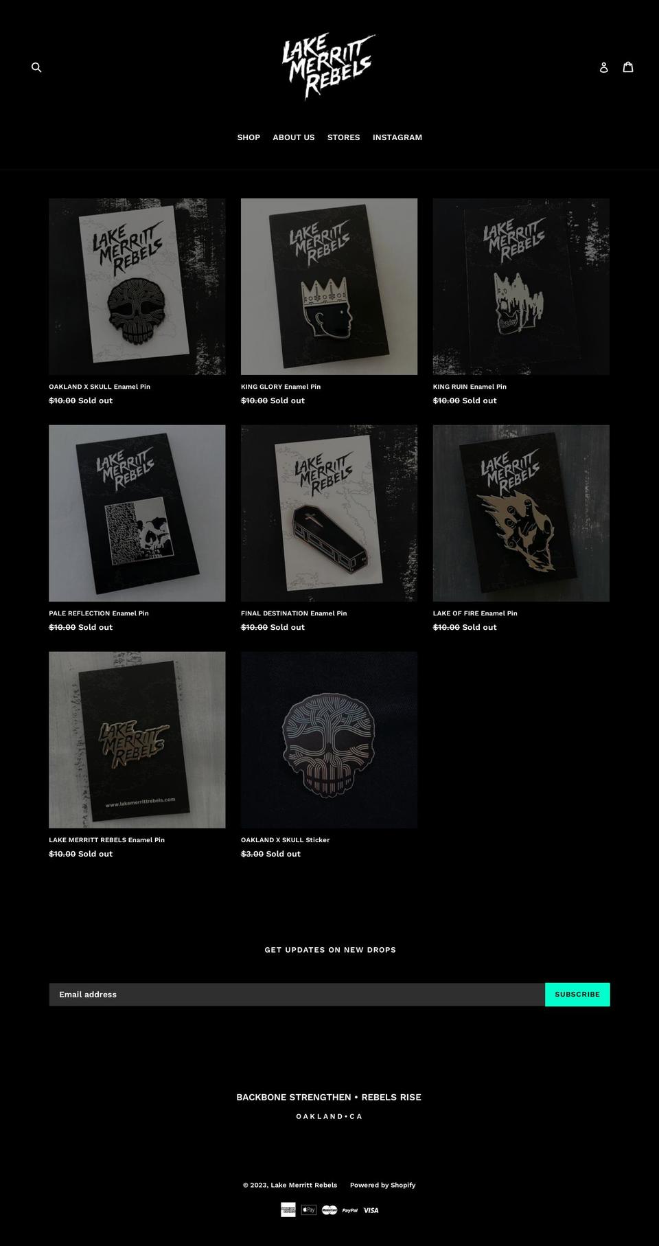 lakemerritrebels.com — Shopify storefront screenshot