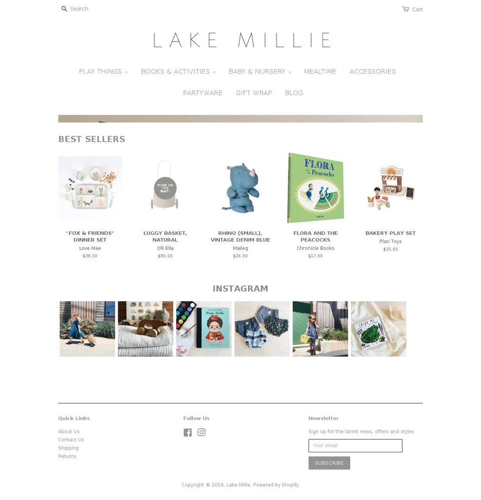 lakemillie.com shopify website screenshot
