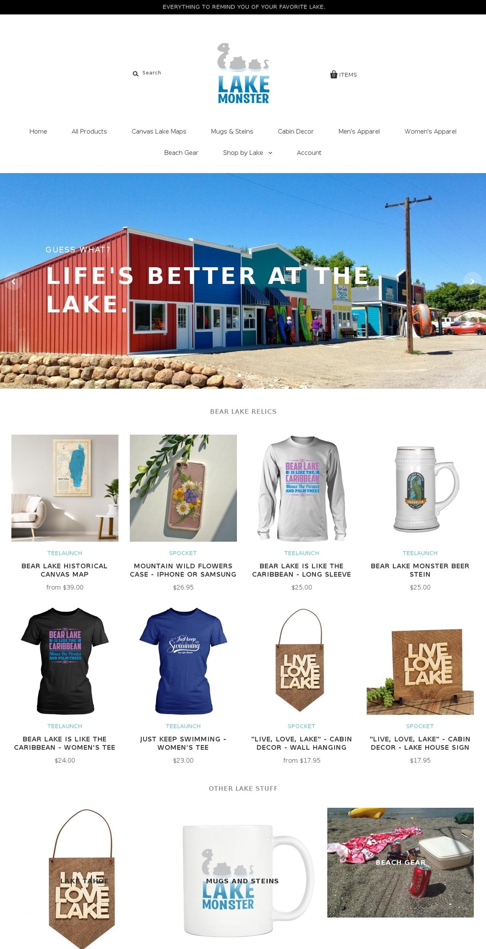 lakemonster.net shopify website screenshot