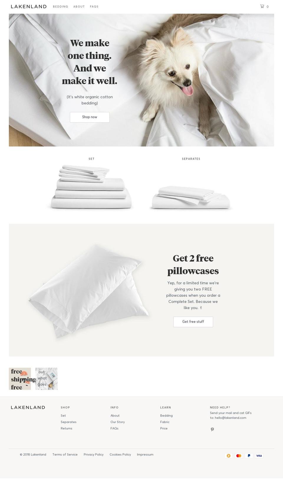 lakenland.com — Shopify storefront screenshot