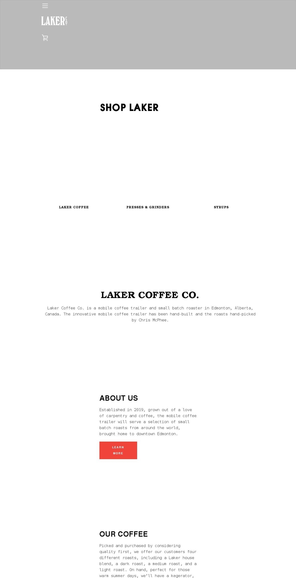 lakercoffee.com shopify website screenshot