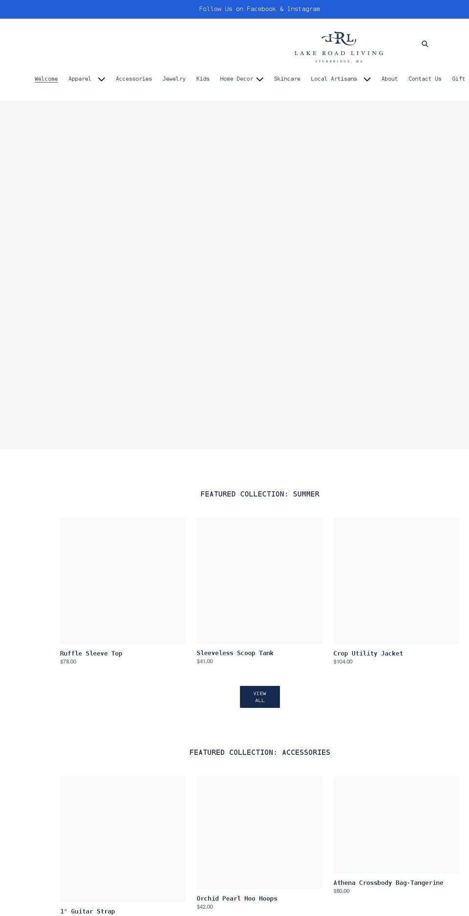lakeroadliving.com shopify website screenshot