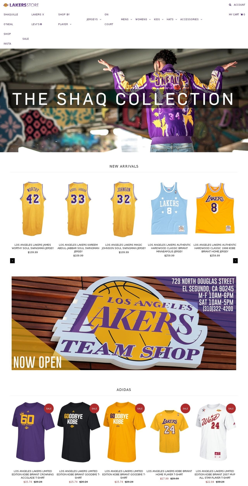 lakersstore.com shopify website screenshot