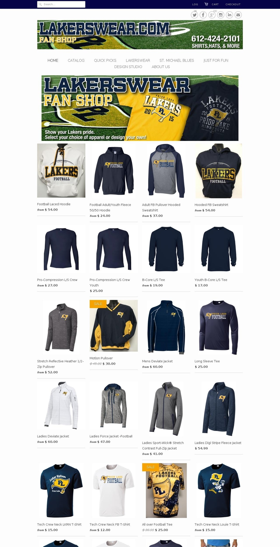 lakerswear.com — Shopify storefront screenshot