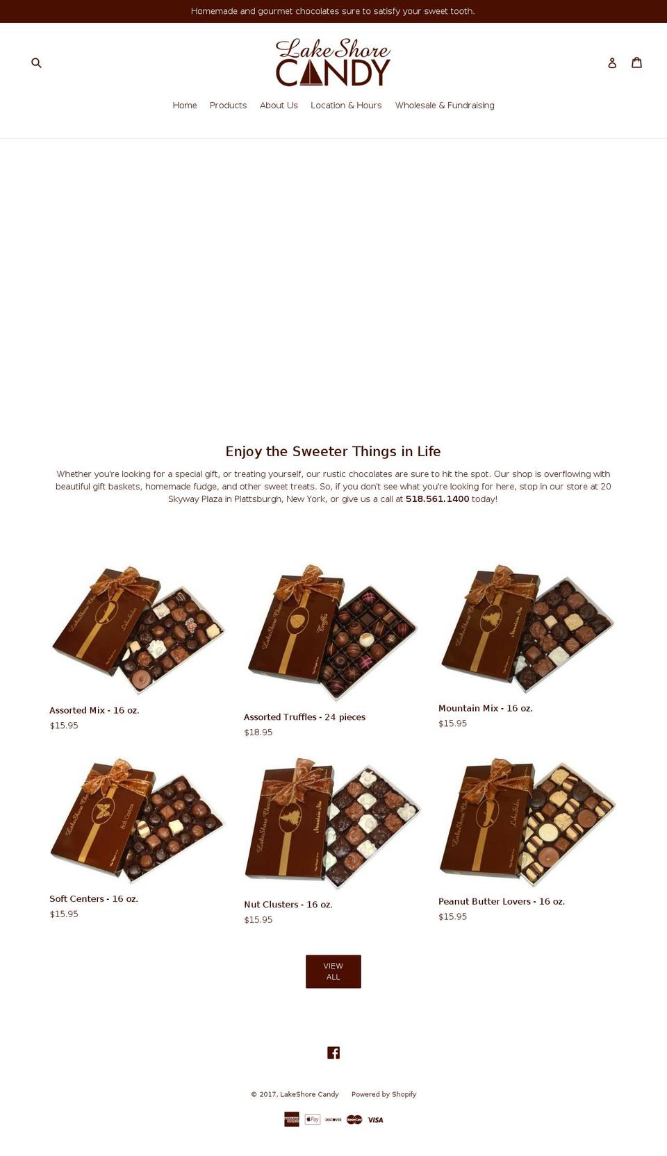 lakeshorecandy.com shopify website screenshot