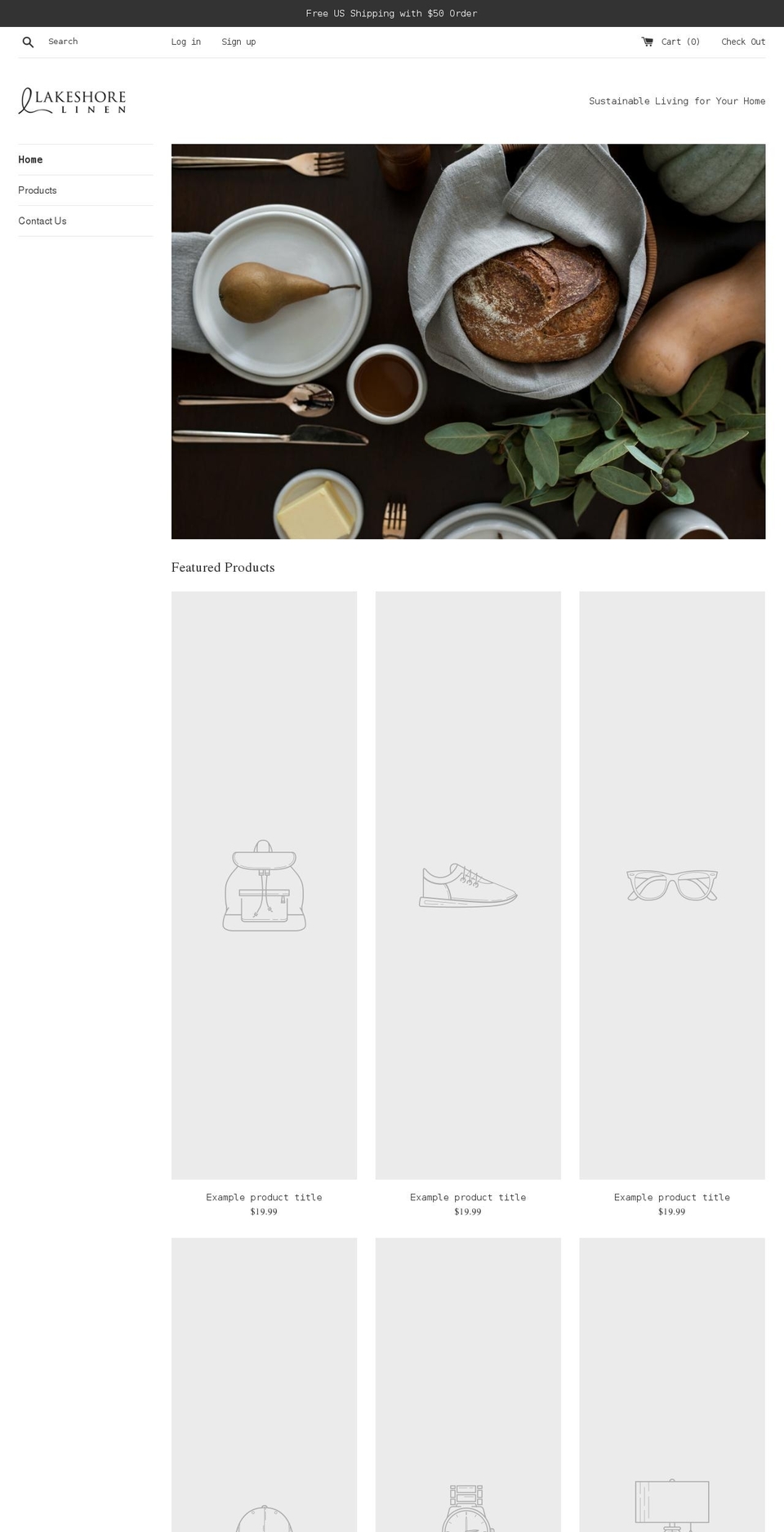 lakeshorelinen.com shopify website screenshot