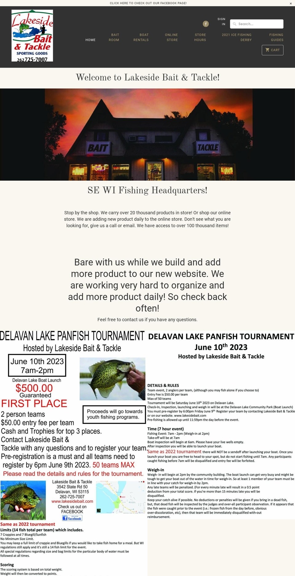 lakesidebait.com shopify website screenshot