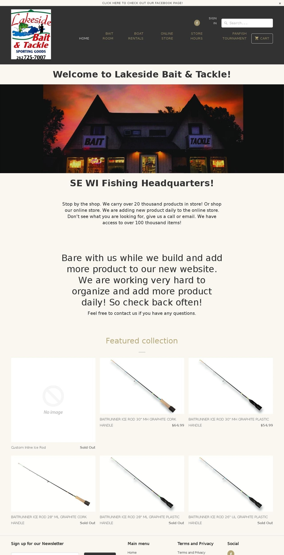 lakesidebait.net shopify website screenshot