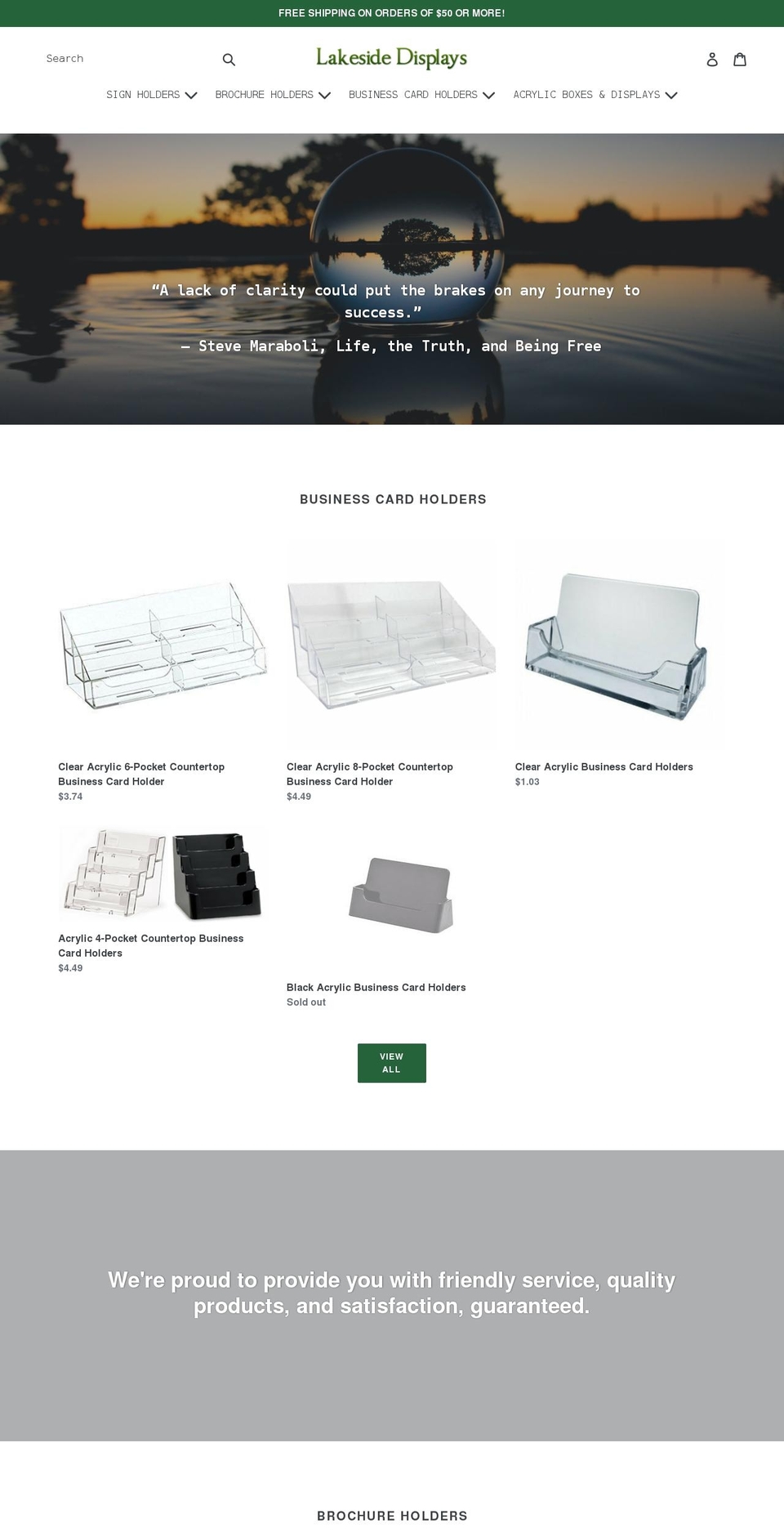 lakesidedisplays.com shopify website screenshot