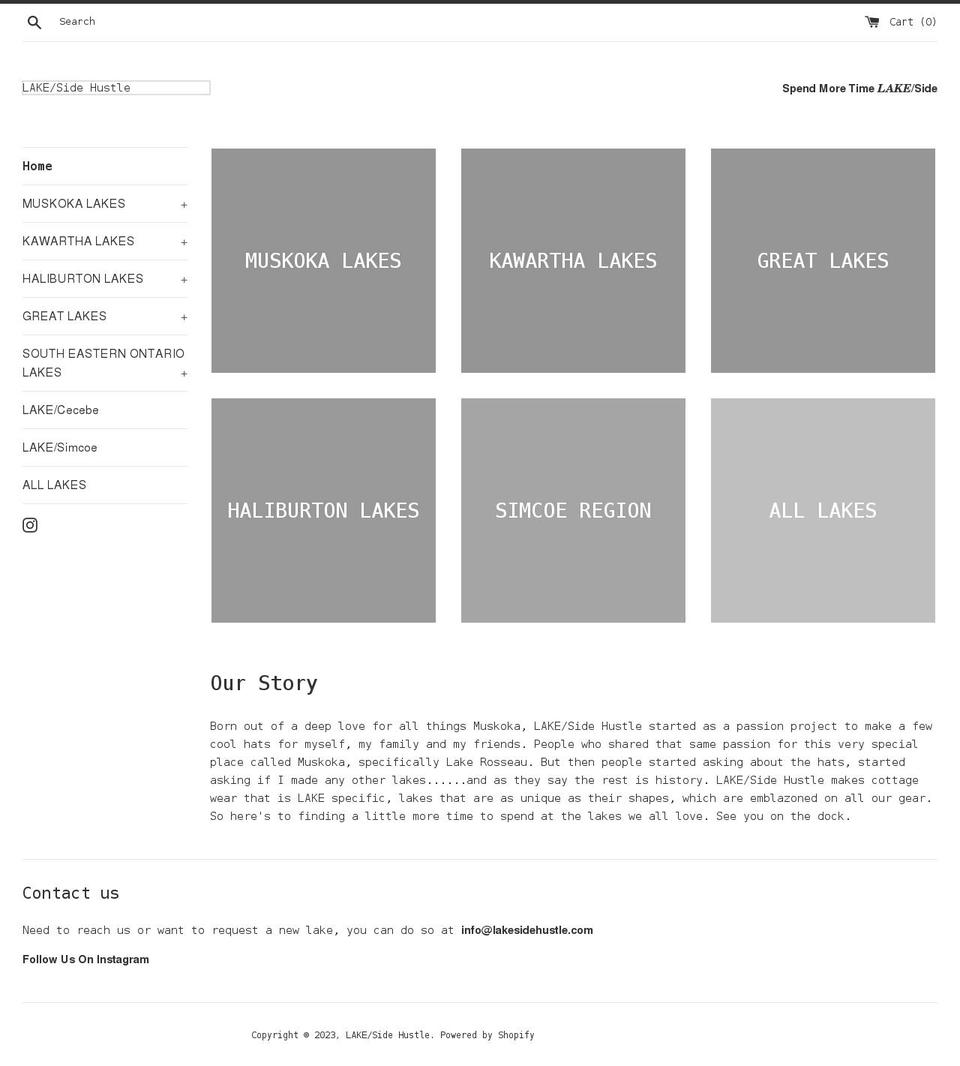 lakesidehustle.com shopify website screenshot