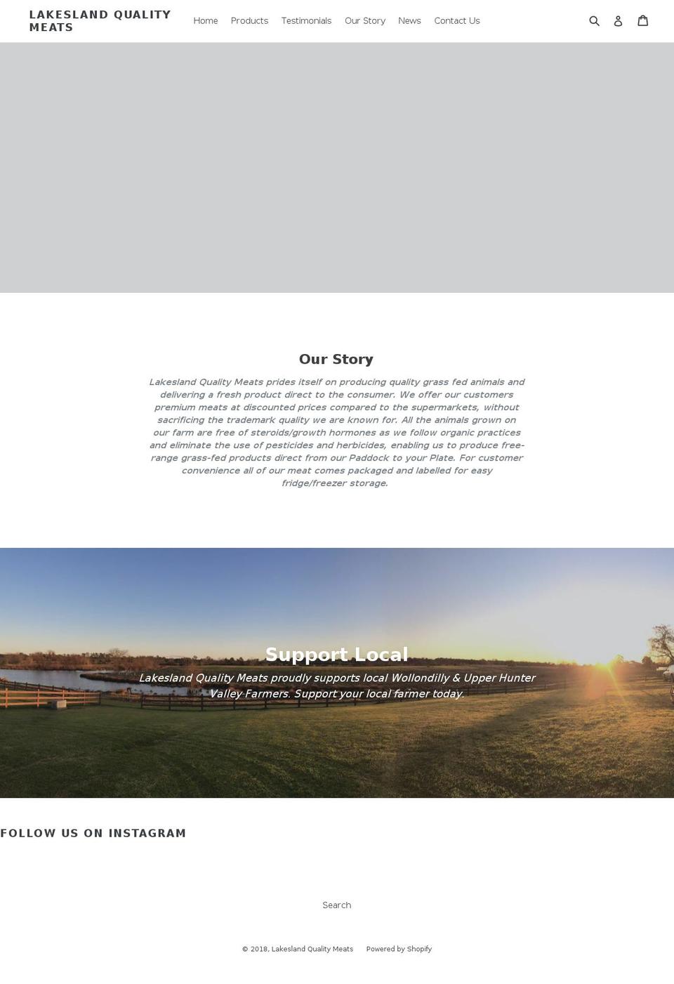 lakeslandmeats.com — Shopify storefront screenshot