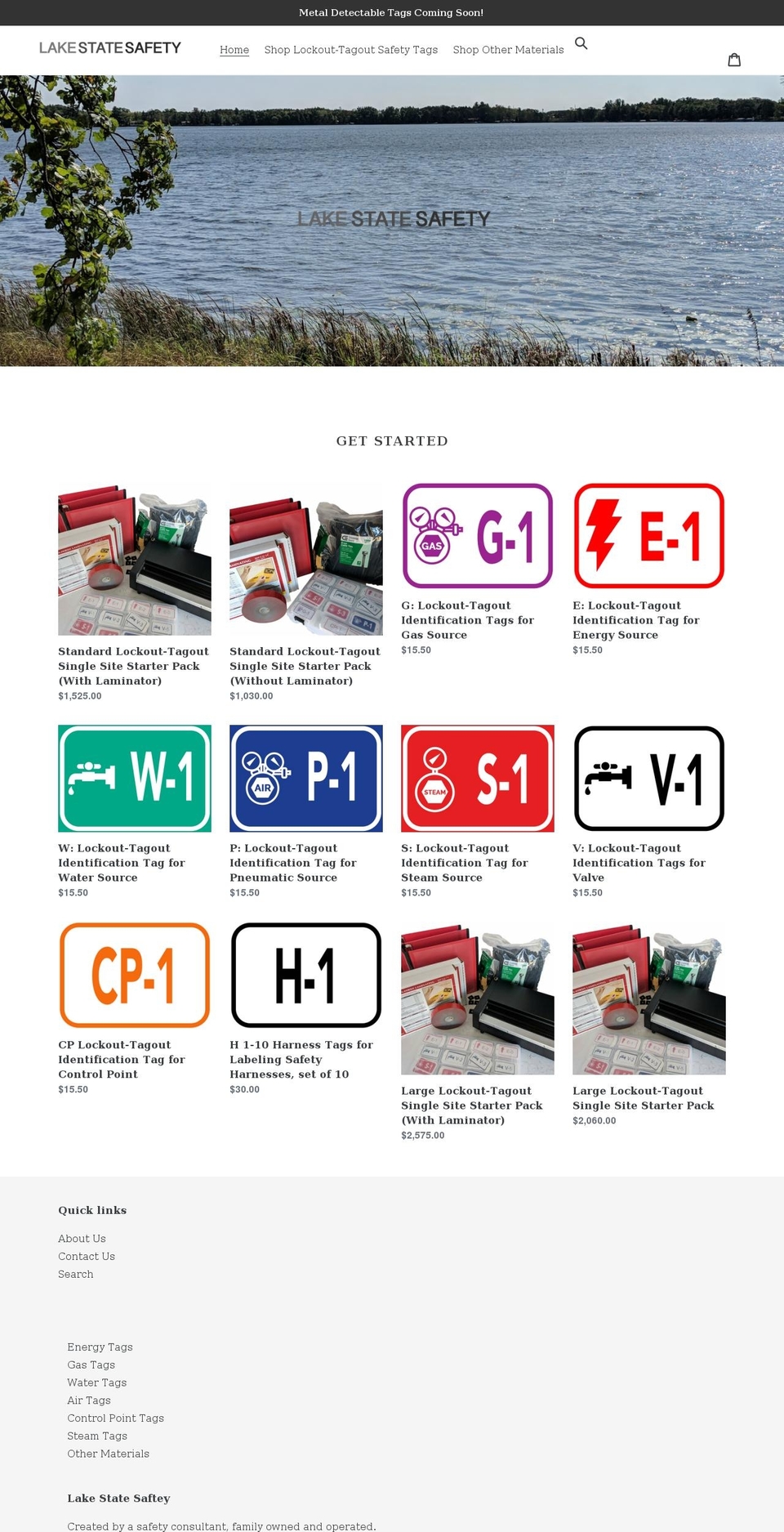 lakestatesafety.com shopify website screenshot