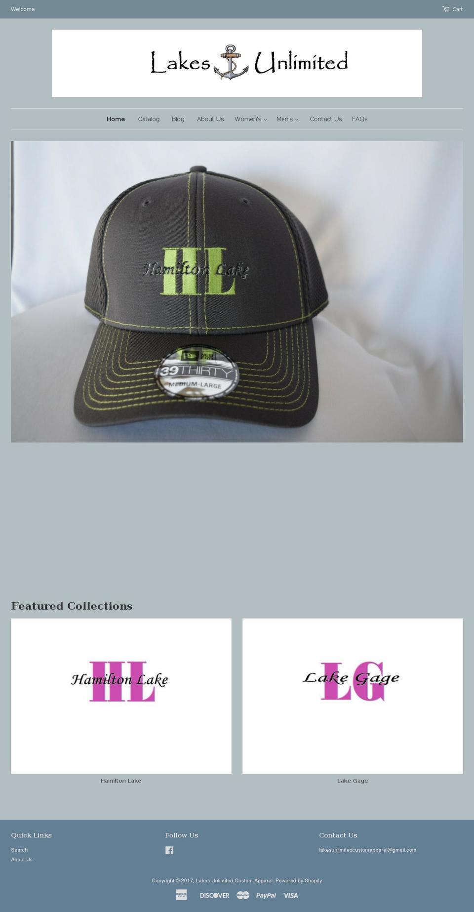 lakesunlimited.com shopify website screenshot