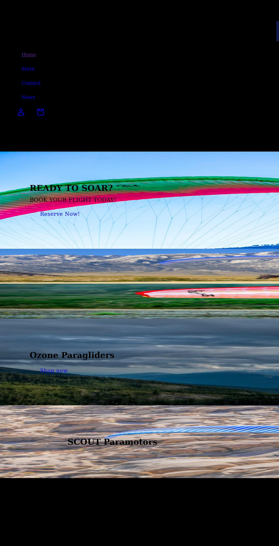 laketahoeparagliding.com shopify website screenshot